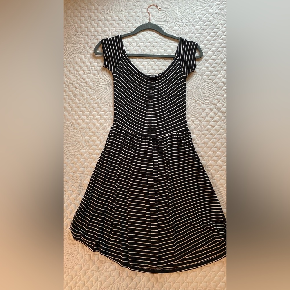 Black & white striped dress